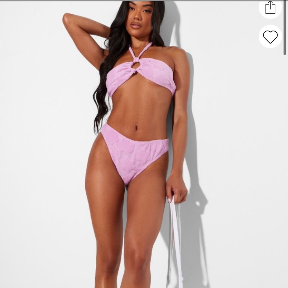 Pretty little thing Lilac Burnout Flower Towelling bikini set